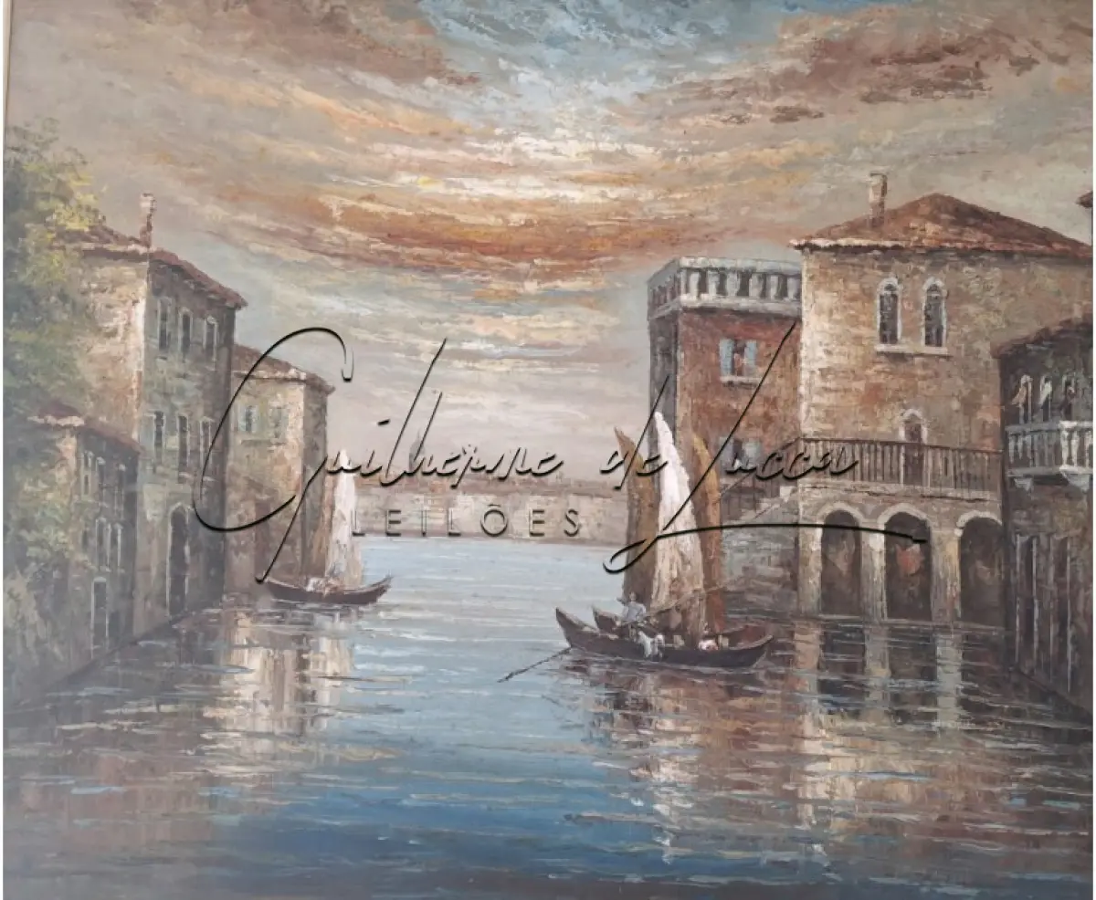 LOTE 001 - 1 (uma) tela de pintura datada de 2005, H. Perea, Venecia