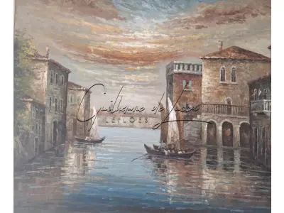 LOTE 001 - 1 (uma) tela de pintura datada de 2005, H. Perea, Venecia