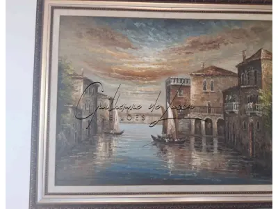 LOTE 001 - 1 (uma) tela de pintura datada de 2005, H. Perea, Venecia